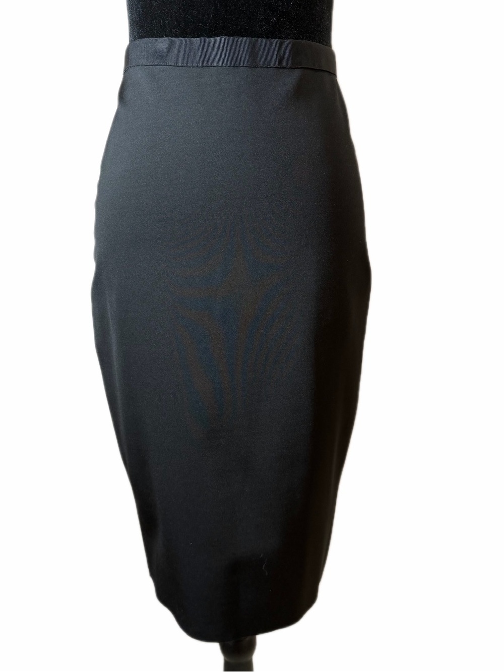 Banana Republic Black Stretch Pencil Skirt Back Zip Midi Career Size 0